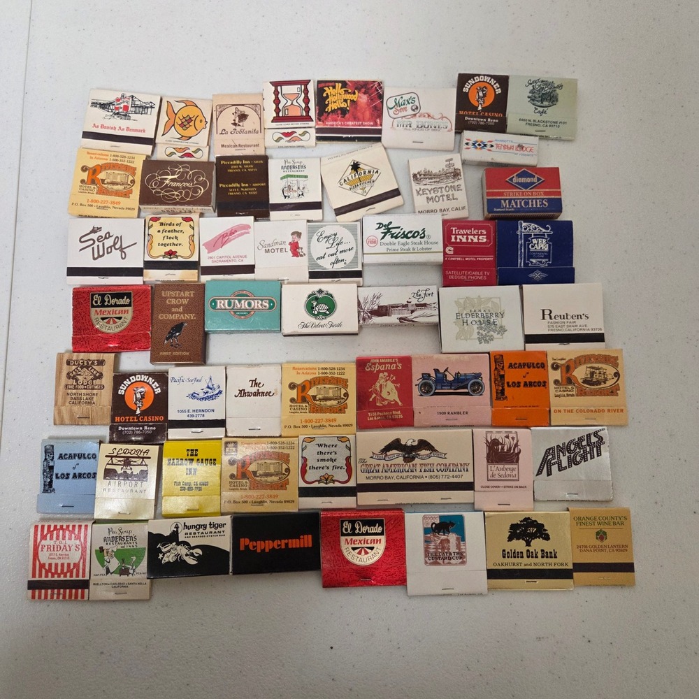 Vintage Matchbook Lot 44pc California Nevada Casino Restaurant Advertising Retro
